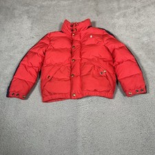 Polo Ralph Lauren Jacket Boys Small Red Full Zip Goose Down Puffer Outdoors
