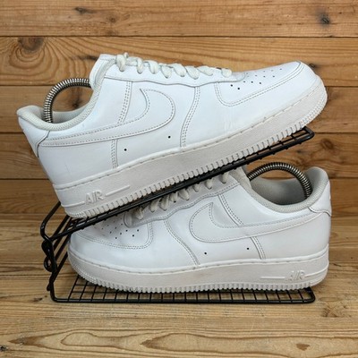 Nike Turnschuhe Herren Größe UK 7,5 Air Force 1 Triple Weiß Leder Freizeitschuhe AF1