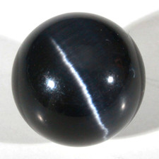 LARGE 1.1/8" BLACK GREY FIBER OPTIC CONTEMPORARY MARBLE SPHERE W/STAND MINT