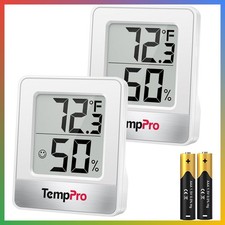 Digital Hygrometer Indoor Thermometer 2 Pack White Room Humidity Gauge