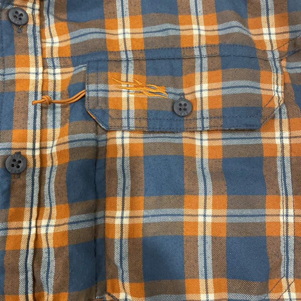 SITKA Men's Brown Frontier Shirt Plaid Lightweight Flannel Fall 2XL  - Image 3 of 4