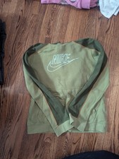 Boys Nike Size Large Green Sweatshirt With Orange Stitching
