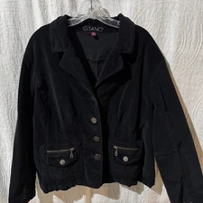 Gitano Women’s Corduroy Jacket 18W Vintage Y2K Black