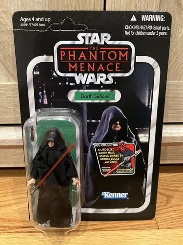 2012 STAR WARS Vintage Unpunched  PHANTOM MENACE DARTH SIDIOUS 4" Figure VC79