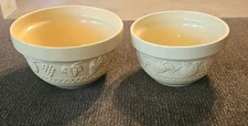 Vintage Designed  Nesting Pair (2) Stoneware/Crock Mixing/Serving Bowls