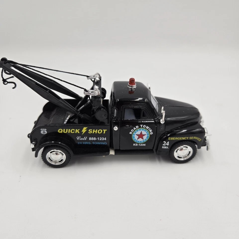 Camión grúa Chevrolet 3100 1953 negro Kinsmart escala 1/38 coches fundidos a presión Foto 2 de 4