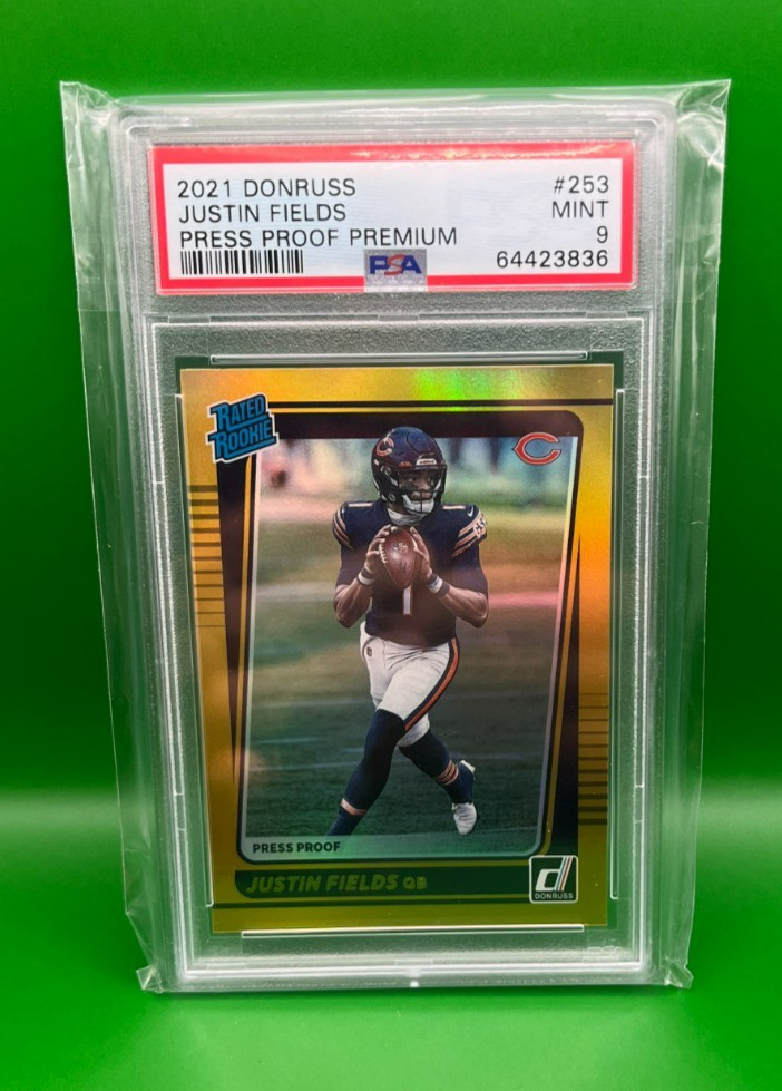Justin Fields 2021 Donruss Press Proof Premium Rated Rookie (RC) PSA 9 Jets