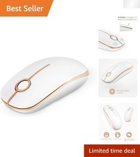 Quiet Wireless Optical Mouse with Ergonomic Design - Ideal for Laptop PC Use