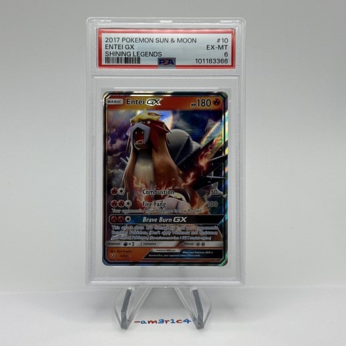 PSA 6 2017 POKEMON SUN & MOON SHINING LEGENDS #10 ENTEI GX - Picture 1 of 4