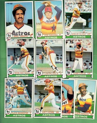 1979 TOPPS BASEBALL - HOUSTON ARTROS - LOT OF 10 DIFFERENT  - NM-MT