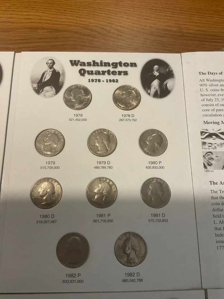 Lavado P&D 1965-1998. JUEGO COMPLETO DE 63 MONEDAS DE CUARTO CIRC/UNC. ÚLTIMO ÁGUILA REVERSO Foto 4 de 4