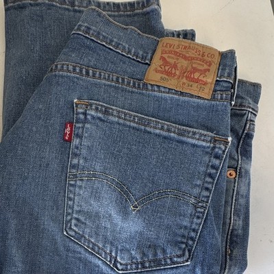 Levi's Men's Blue Jeans 505 Straight Fit Mid Rise Medium Wash Zip 34 x 32