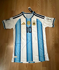 adidas Argentina Lionel Messi #10 Men's Soccer Jersey Size L White Blue Black