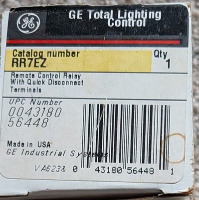 GENERAL ELECTRIC GE RR7 / RR7EZ Remote Control Relay Quick Disconnect