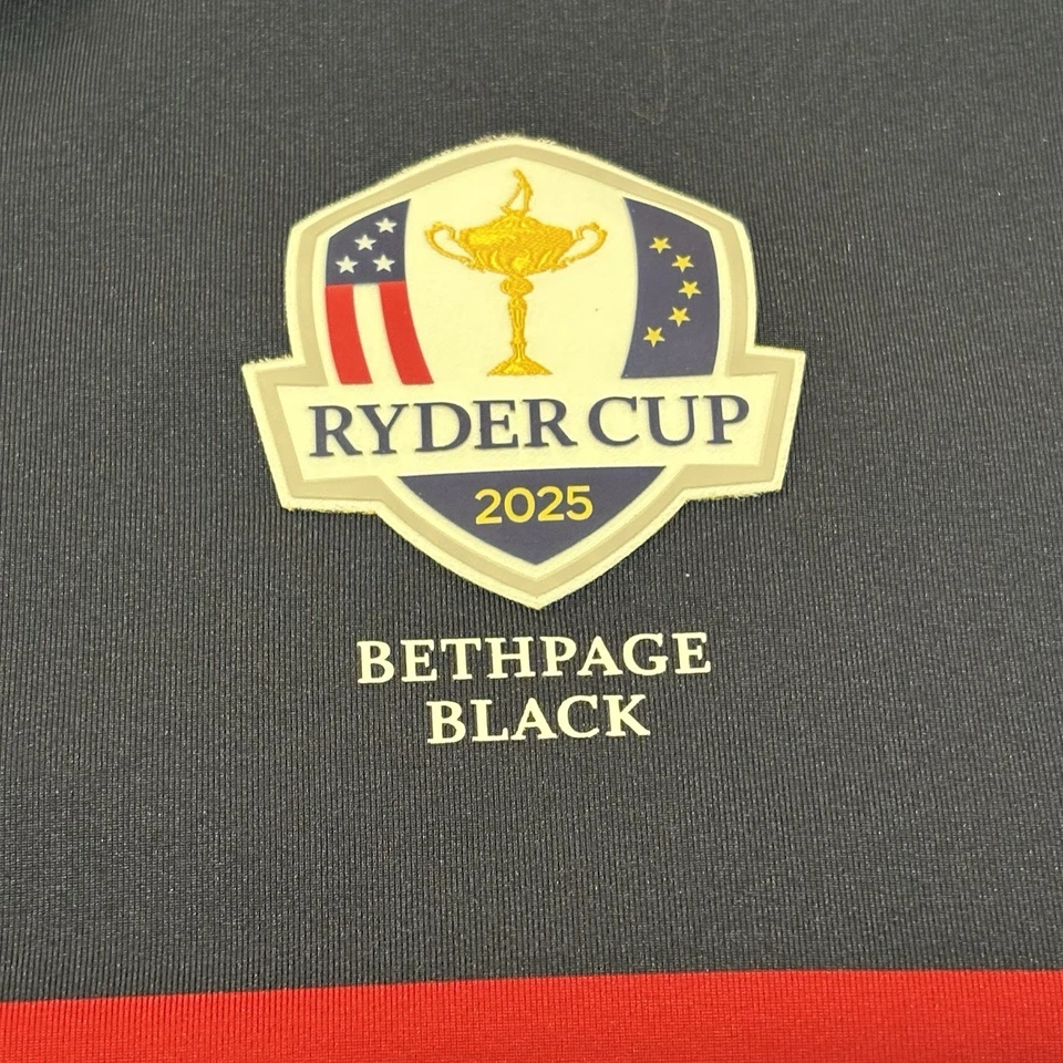 Camisa polo de golfe preta Bethpage Ralph Lauren Ryder Cup 2025 tamanho grande - Imagem 3 de 4