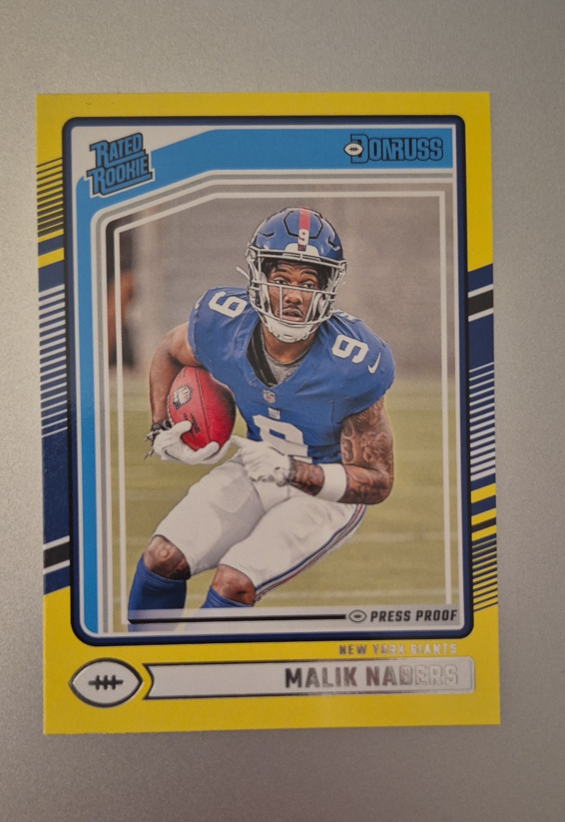 2024 Panini Donruss - Rated Rookie Malik Nabers #383 Press Proof Yellow (RC)