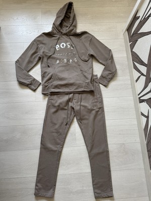 Hugo Boss Green Label Jogger Anzug 2 tlg. Taupe Hoodie + Hose Trainingsanzug