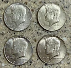 Kennedy Half Dollars 40% SILVER Lot of 4 Coins Years 1966, 1967, 1968, 1969!!