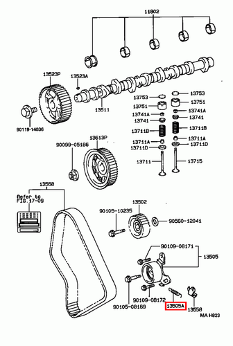 Genuine Hilux LN170 LN167 LN166 3L 5L 2L Timing Belt Idler Tensioner Spring - Picture 11 of 20