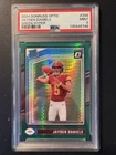 Jayden Daniels 2024 Panini Donruss Optic GREEN HYPER PRIZM Rated Rookie PSA 9!