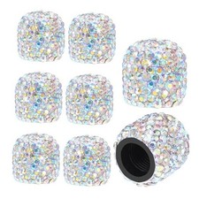 8Pcs Bling Valve Stem Caps AB Crystal Diamond Tire Air Cap for AB Rhinestone