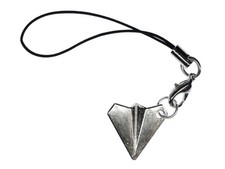 Paper Plane Phone Charm Miniblings Phone Jewelry Charm Airplane Style Silver