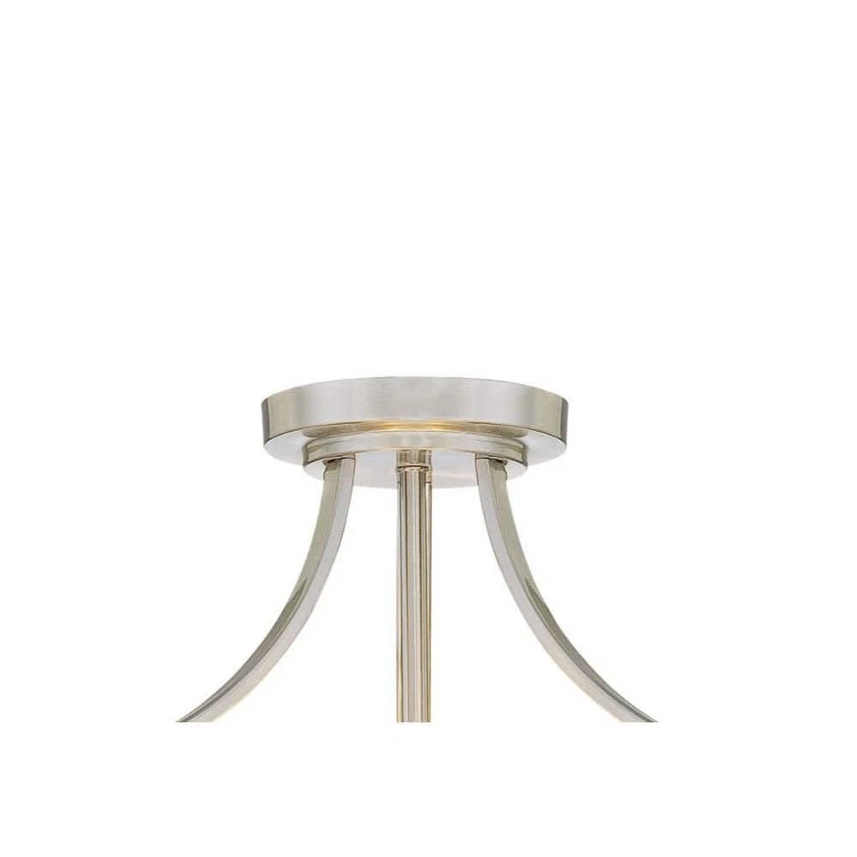 Millennium Lighting 3-Light Satin Nickel Semi Flush Mount w/Etched White Glass - Image 2 of 4