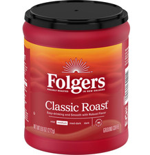 Folgers Classic Roast Ground Coffee, Medium Roast, 9.6 oz Canister