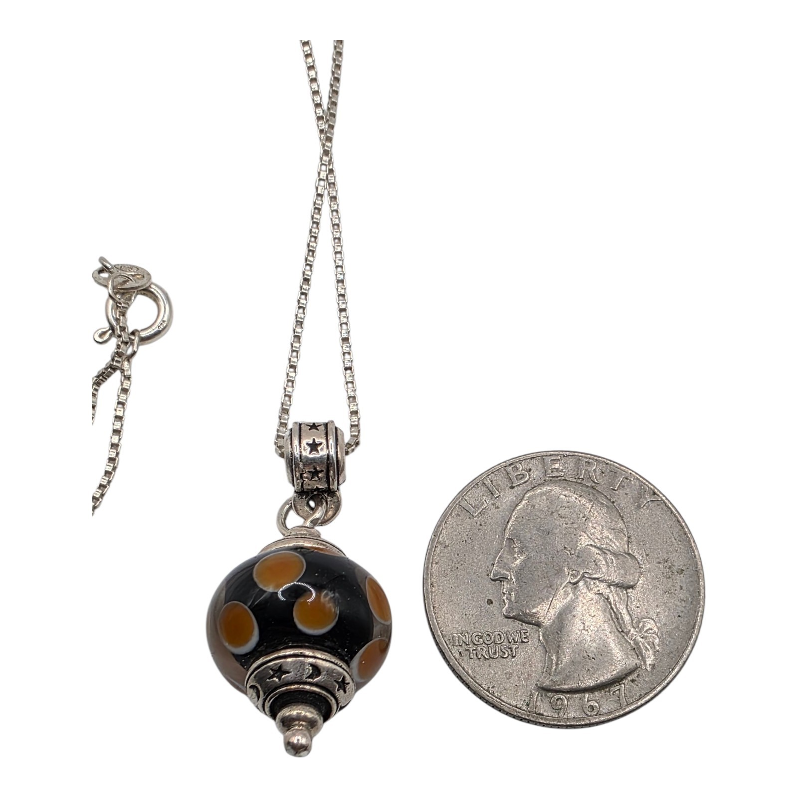 Long 925 Solid Sterling Silver Box Chain Necklace… - image 8