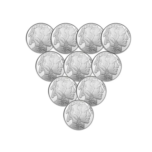 1 oz Silver Round Buffalo (Lot of 10 Rounds) - .999 Fine Silver
