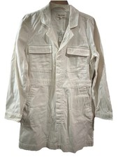 Madewell Denim Womens Coverall Dress L White Cotton Relaxed Fit Classic