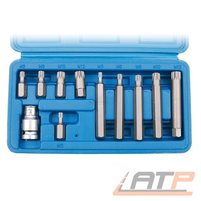 BGS DIY 5030 XZN SCHRAUBEN DREHER BIT SATZ 11 TEILE VIELZAHN M5 M6 M8 M10 M12