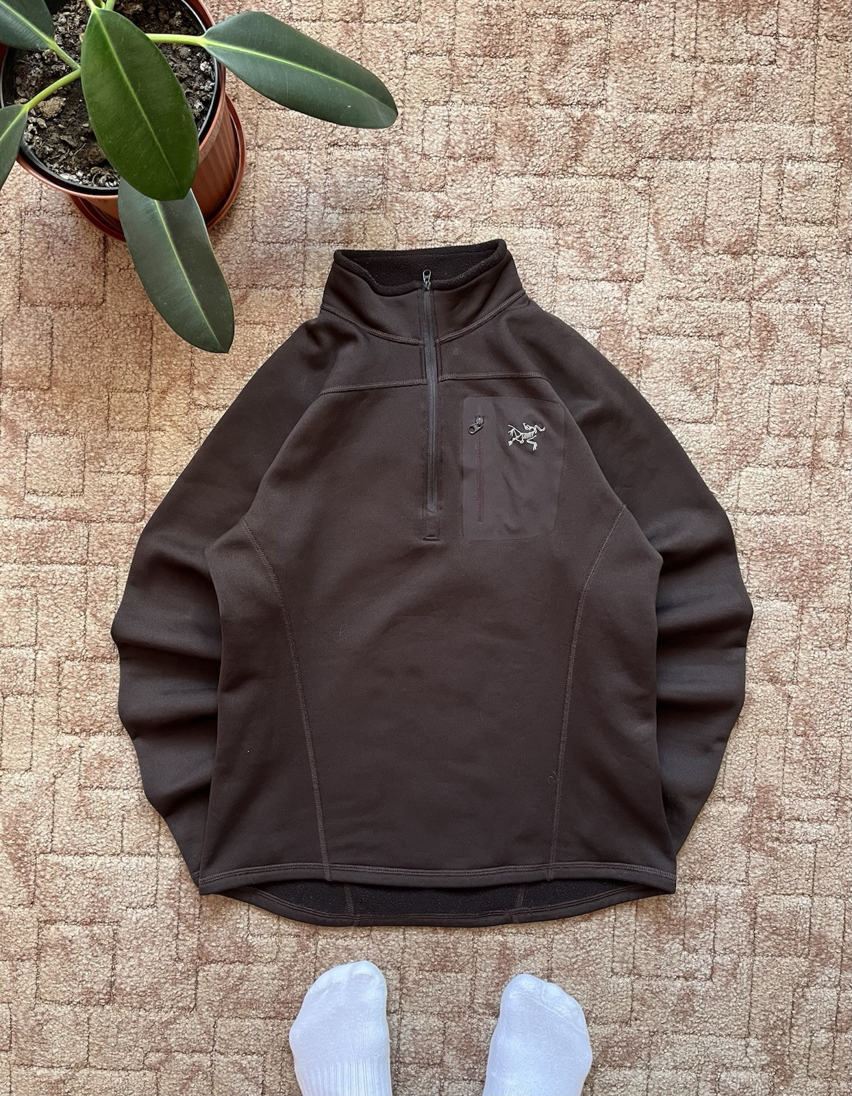 Giacca Pile Vintage Arc'teryx Marrone Outdoor Taglia M Uomo