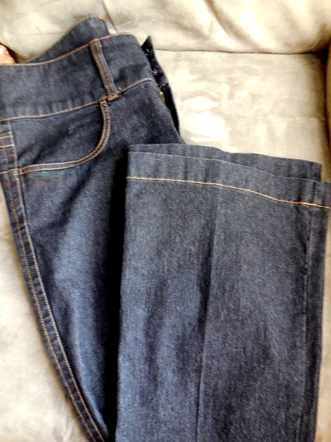 Bisou Bisou Jeans Womens 12 Black Flare High Rise 2 Button Y2k Retro Gold