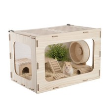 VEVOR Wooden Hamster Cage Habitat 23.8" Large Rodent Gerbil Small Animal House