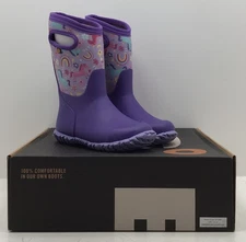 Bogs Girls Unicorn Durham Rain Boots In Purple Size 13