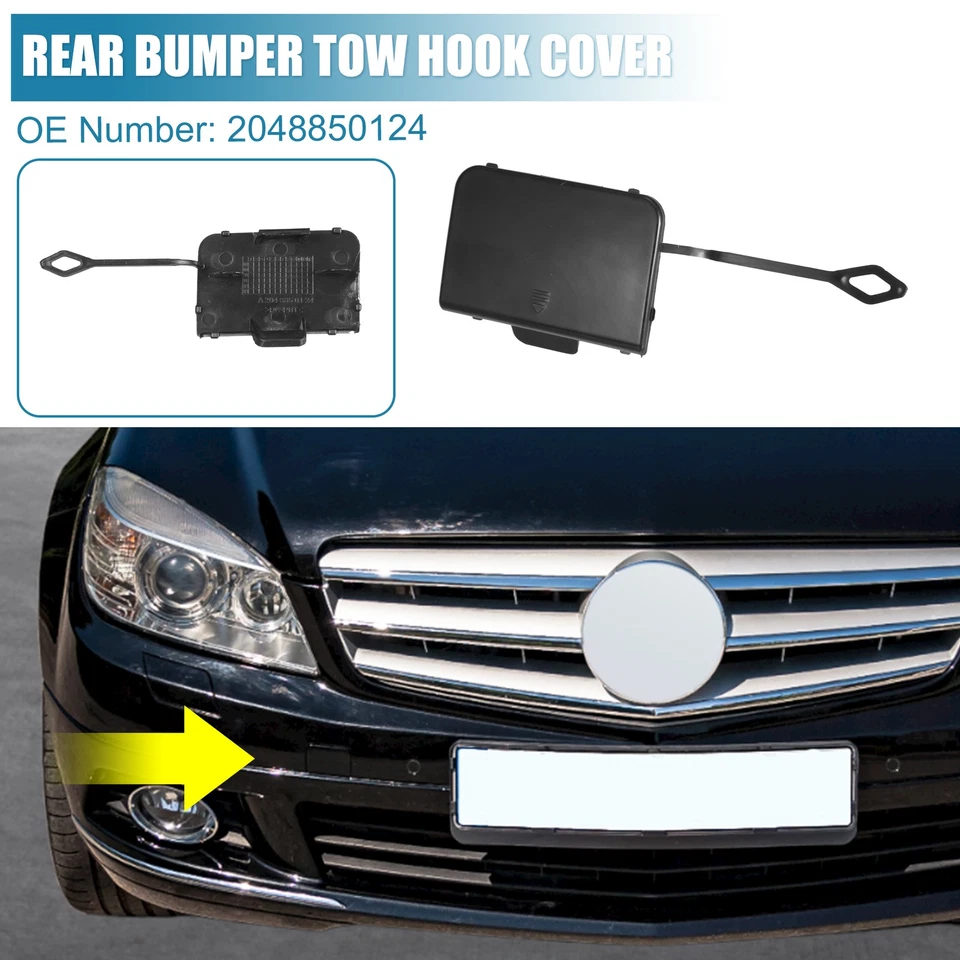 Cubierta de gancho de remolque de parachoques delantero 2048850124 para Mercedes-Benz C350 3,5 L 2008-2011 Foto 2 de 4