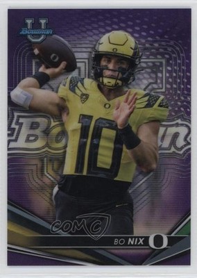 2022-23 Bowman U Purple Refractor /250 Bo Nix #22 n0j