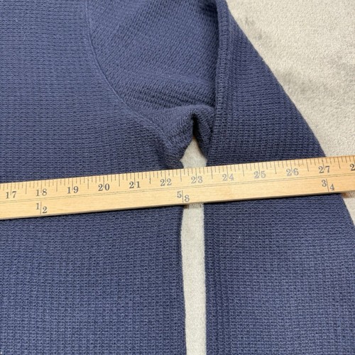 Suéter Brooks Brothers Para Hombres Grande Azul Algodón Lana Tejido Waffle Pullover Henley - Imagen 5 de 7