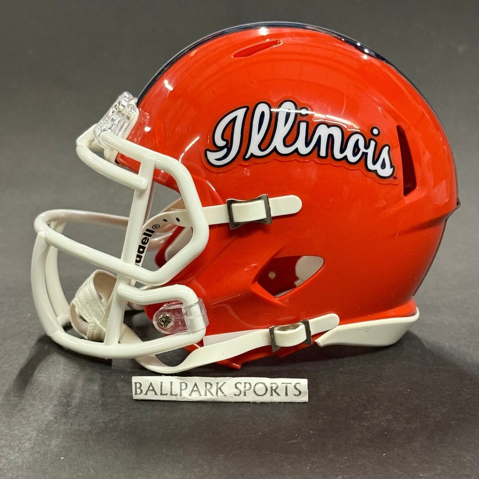 Illinois Illini SCRIPT LOGO Speed Mini Helmet Riddell NCAA Licensed ...