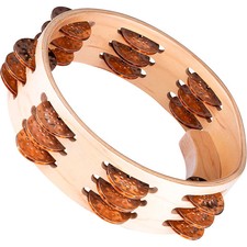 MEINL Artisan Compact Maple Wood Tambourine Three Rows Hammered Cymbal Bronze 8"