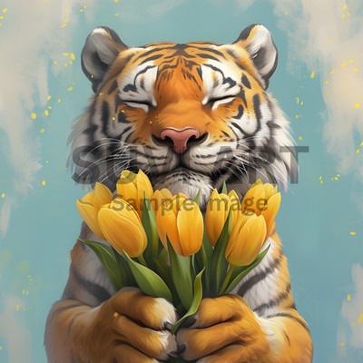 Digital Image Picture Wall Art Lovely Tiger for living room and bed room A-7