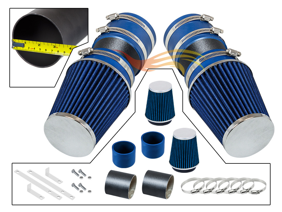 BCP RW BLUE For 2008-2012 Mercedes Benz C350 3.5L V6 Ram Air Intake Kit+Filter