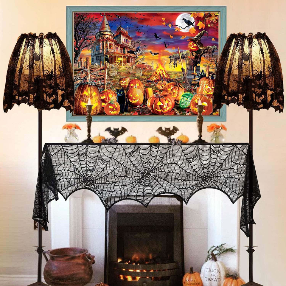 Jigsaw Puzzles for Adults 1000 Pieces, Halloween Pumpkin Wooden Puzzle