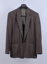 Gianni Versace Men's Black Leather Blazer with Embossed Baroque Lapels