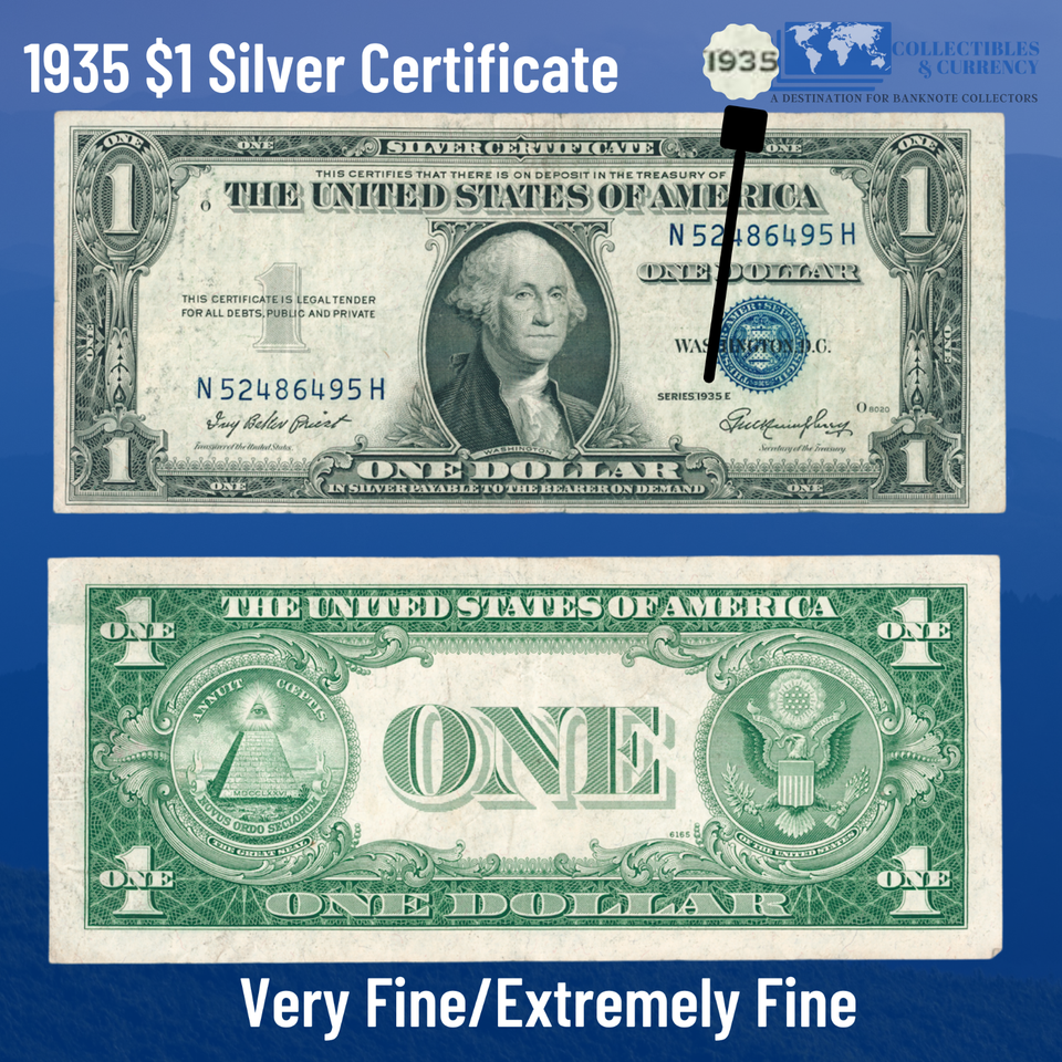 one-1935-blue-seal-1-dollar-silver-certificate-vf-xf-old-us-one