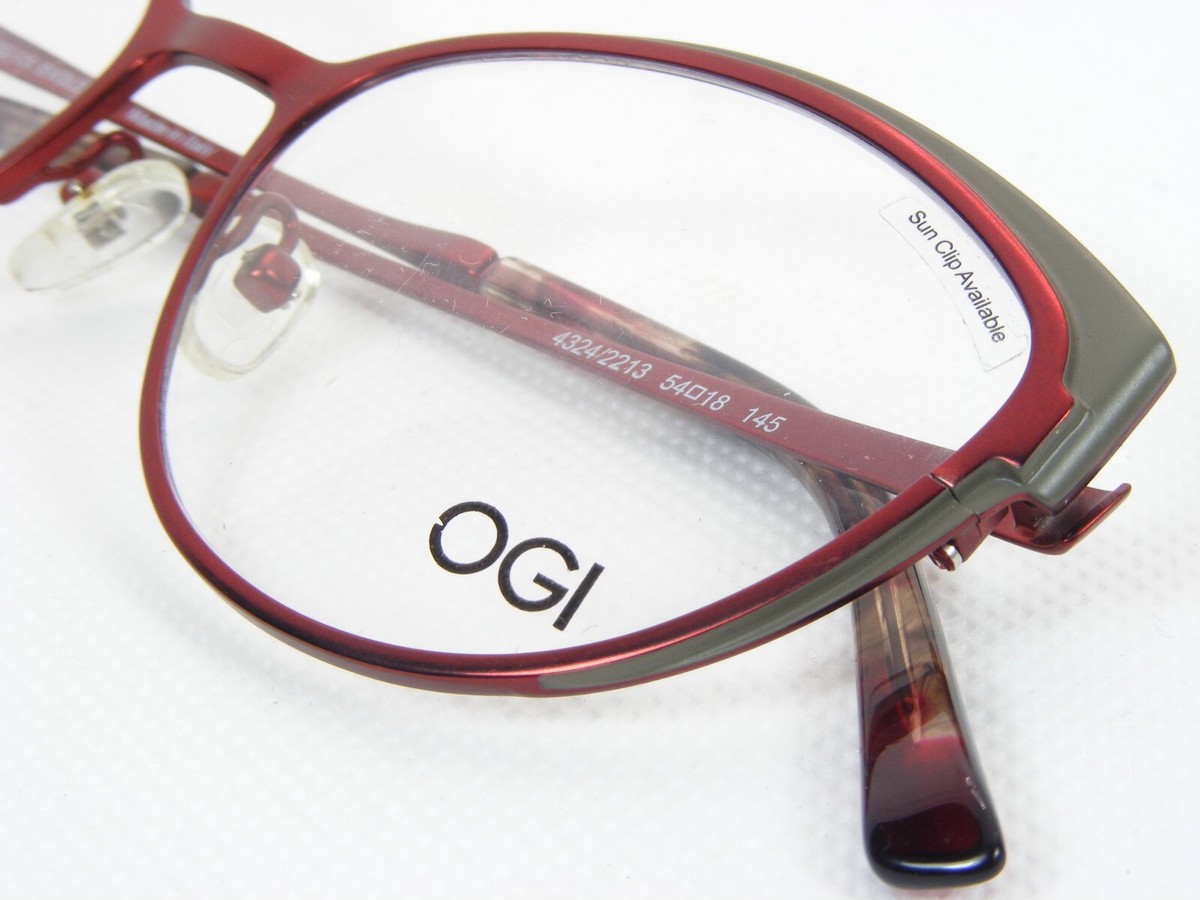 OGI Red and Peach Women\'s Fashion Eyeglass Frames OGI EVOLUTION 4324 2213 CRIMSON /BLUSH EYEGLASSES FRAME 54  main image 3