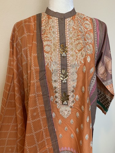 NWT Khaadi pret Sz 10 Kameez dupatta 2 pc embroidery cotton/ lawn Womens Eid - Picture 3 of 12