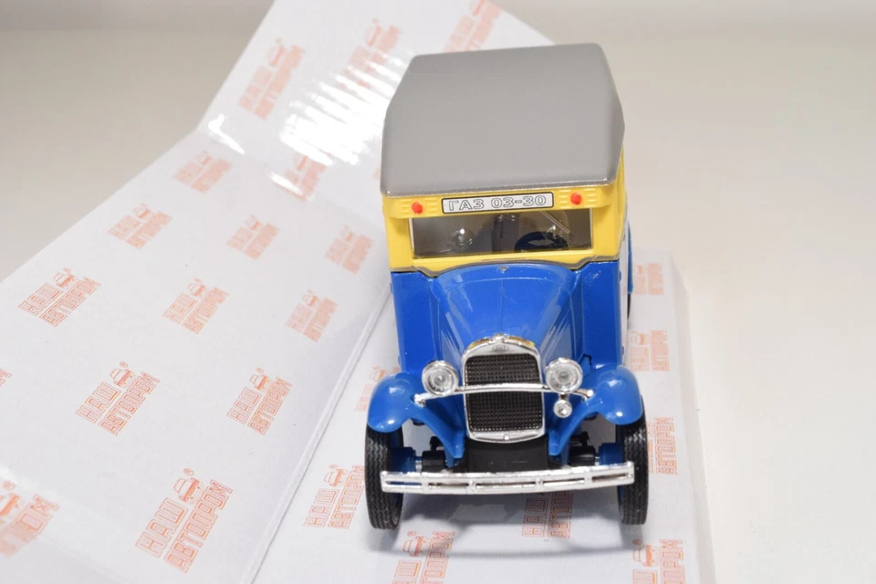 A68 1:43 NASH AVTOPROM H-651 H651 GAS 03-30 TA3 03-30 BUS COACH BLEU JAUNE MIB - Photo 3/4