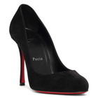 100% AUTHENTIC NEW WOMEN LOUBOUTIN DOLLY 100 BLACK SUEDE PUMPS EU 37/US 7 — photo 1